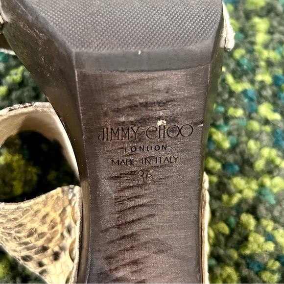 Jimmy Choo Snake Print Lea Heel platform sandal EU 36 US 6 - Picture 6 of 7